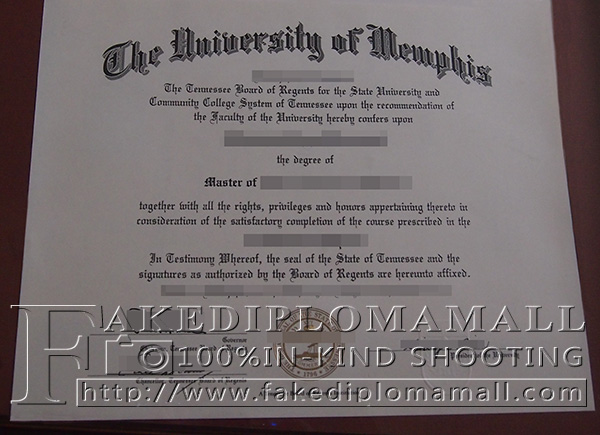 University of Memphis degree, University of Memphis diploma