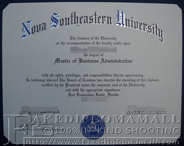 Nova Southeastern University degree, NSU diploma