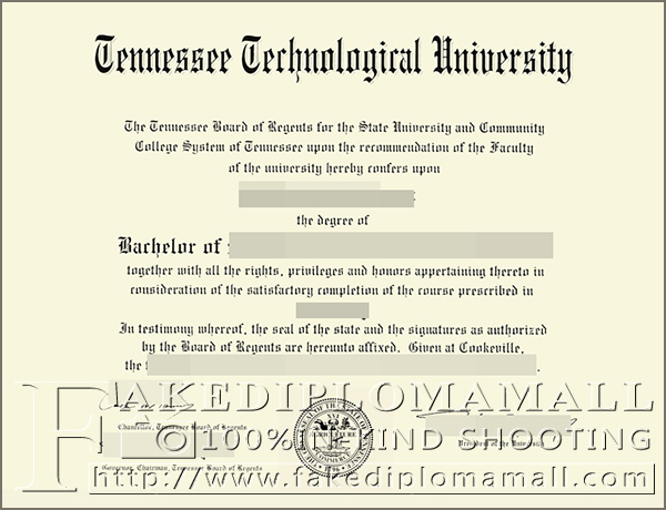 Tennessee Technological University degree, Tennessee Tech diploma
