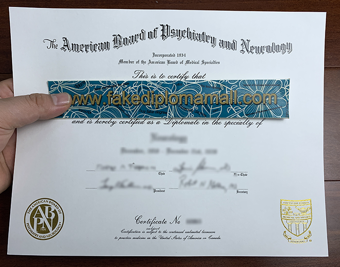 ABPN certificate, member of ABPN