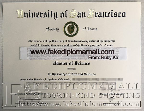 University of San Francisco diploma, USF degree