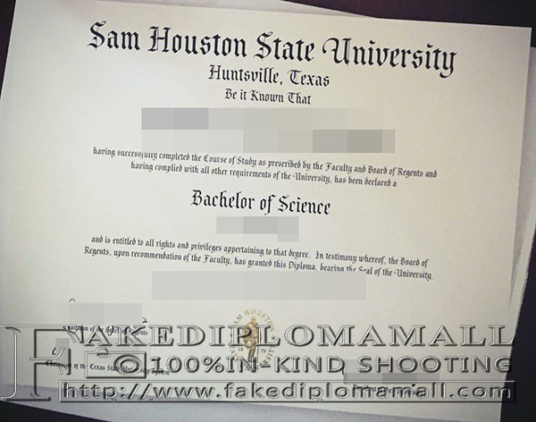 Sam Houston State University degree, SHSU diploma, SHSU certificate