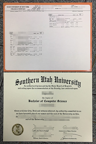 Sample of Southern Utah University Fake Degree With Transcripts
