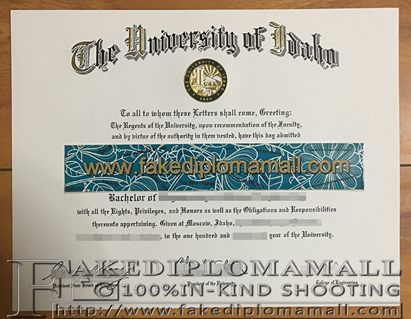 the University of Idaho degree sample