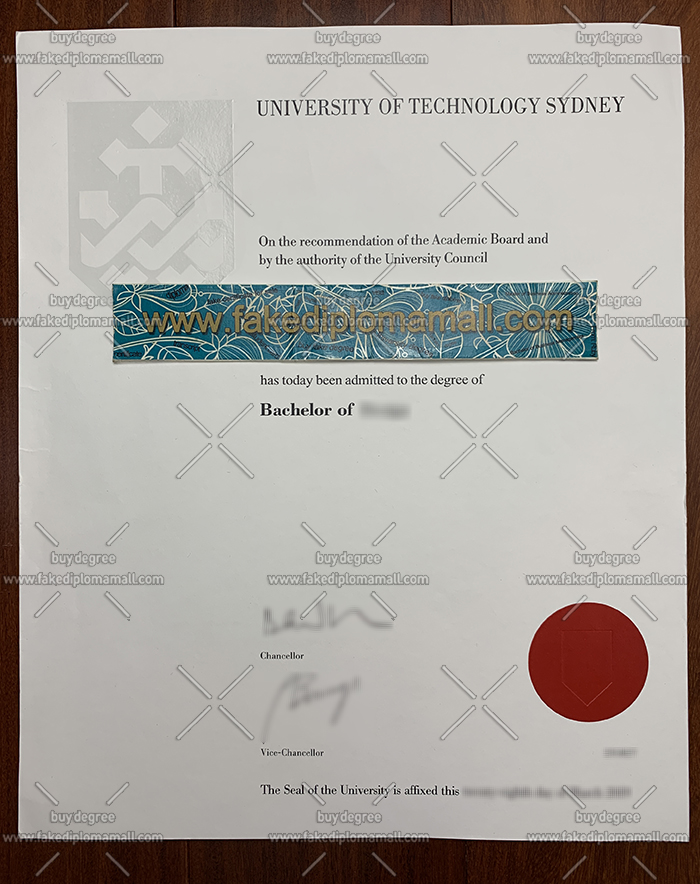 UTS degree certificate