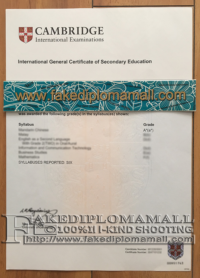 IGCSE A level Certificate