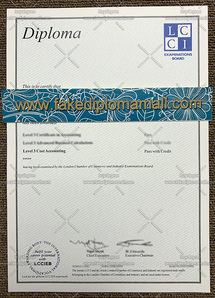 LCCI diploma sample