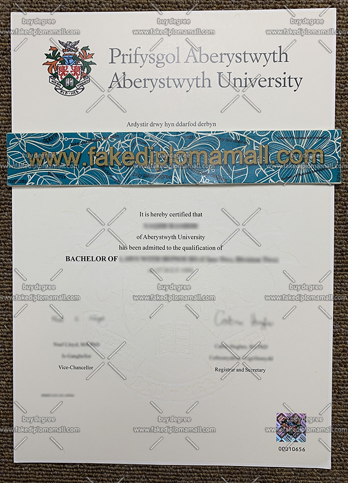 Aberystwyth University degree certificate
