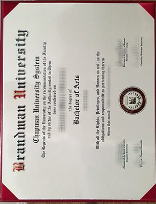 Brandman University BBA Degree Certificate 305x400 Samples