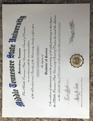 MTSU Degree Certificate 307x400 Samples