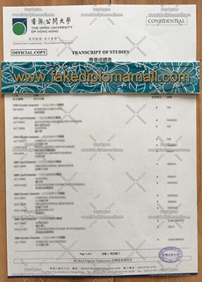 OUHK Academic Transcript 287x400 Samples