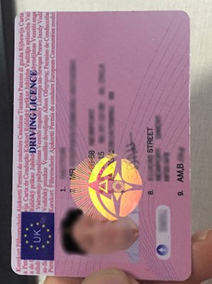 uk fake driving licence template