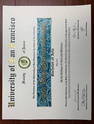 University of San Francisco Degree Certificate 303x400 Samples