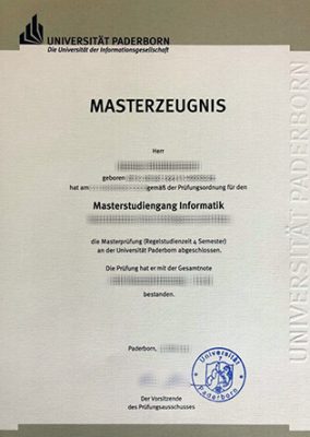 Universität Paderborn Master Urkunde 284x400 Samples